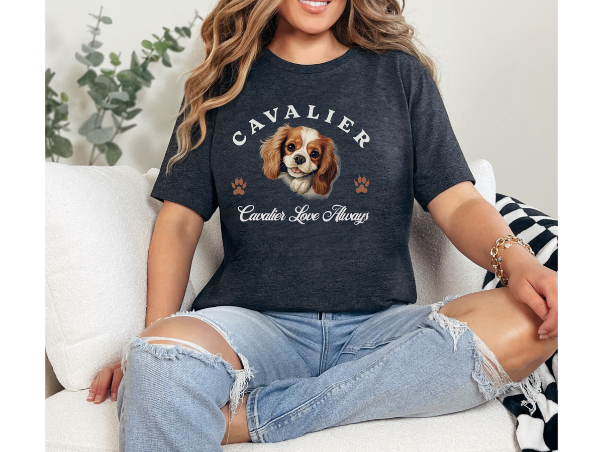 Cavalier King Charles Spaniel T-Shirt – Unisex Tee with “Regal Elegance, Cavalier Love Always” Slogan | Royal Dog Lover Gift