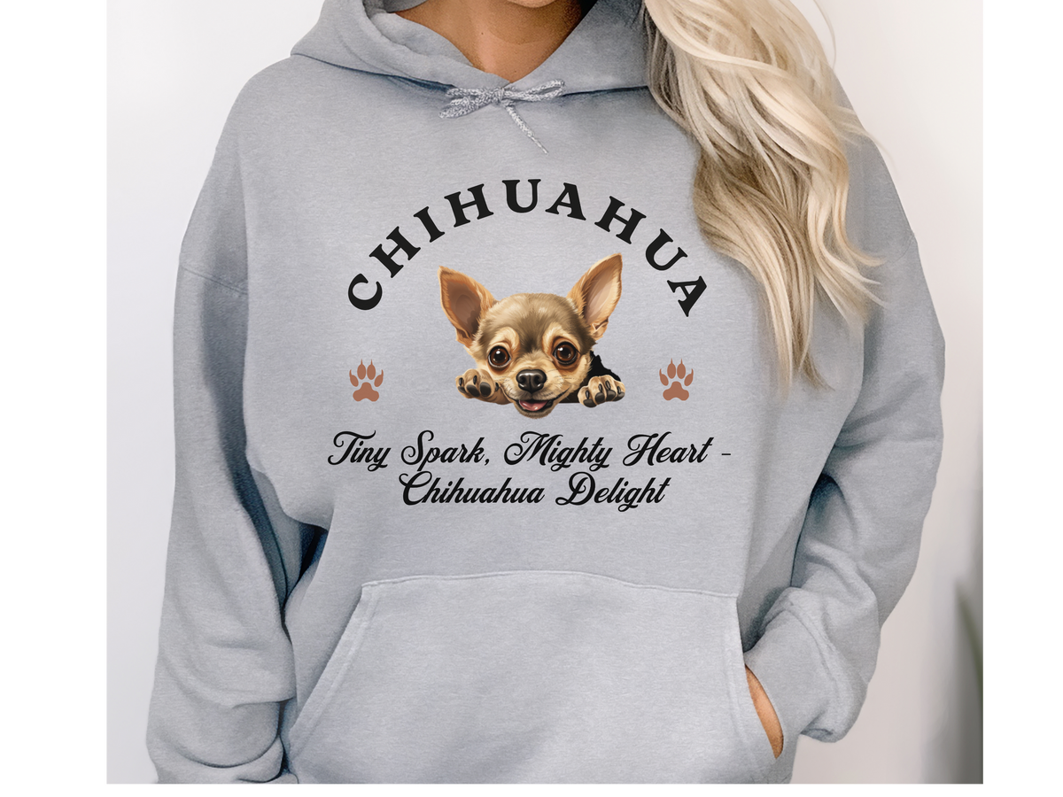 Chihuahua Dog Hoodie – "Tiny Spark, Mighty Heart – Chihuahua Delight" | Unisex Cute & Cozy Hoodie for Small Dogs