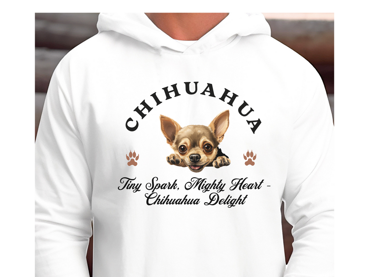 Chihuahua Dog Hoodie – "Tiny Spark, Mighty Heart – Chihuahua Delight" | Unisex Cute & Cozy Hoodie for Small Dogs