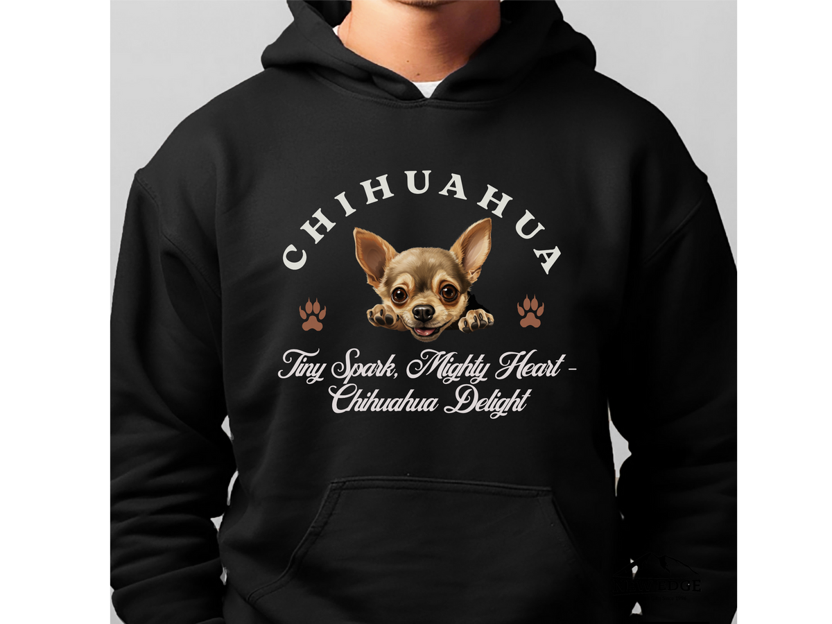 Chihuahua Dog Hoodie – "Tiny Spark, Mighty Heart – Chihuahua Delight" | Unisex Cute & Cozy Hoodie for Small Dogs