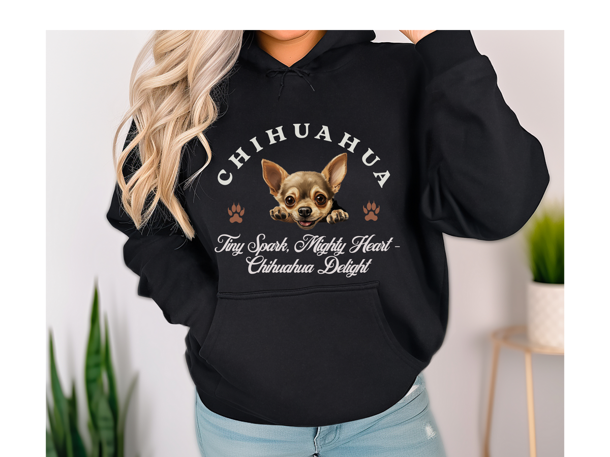 Chihuahua Dog Hoodie – "Tiny Spark, Mighty Heart – Chihuahua Delight" | Unisex Cute & Cozy Hoodie for Small Dogs