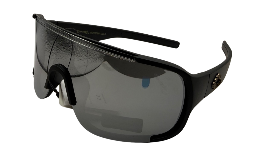 Choppers 8CP6788 Shield Sunglasses – UV400 Blue Mirror Lens Wrap Biker Shades, Oversized Sport Eyewear Men’s Riding Glasses