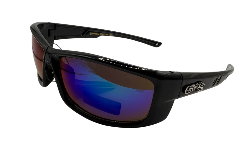 Choppers 8CP6790 Wrap Sunglasses – UV400 Smoke Lens Biker Shades, Black Frame Men’s Riding Eyewear Durable Sport Glasses