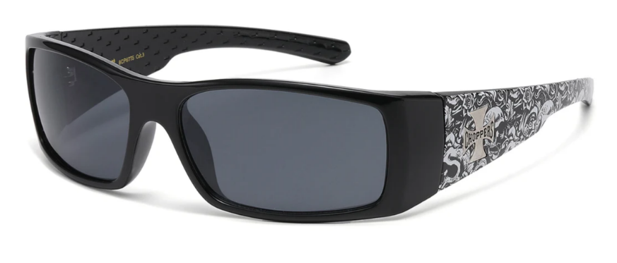 Choppers 8CP6775 Wrap Sunglasses – UV400 Biker Sports Shades, Polycarbonate Frame, Smoke Brown & Mirror Lens, Men’s Riding Eyewear