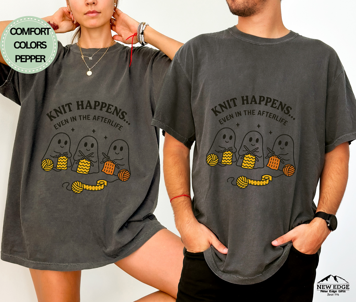 Knit Happens Even in the Afterlife | Funny Ghost Knitting T-Shirt
