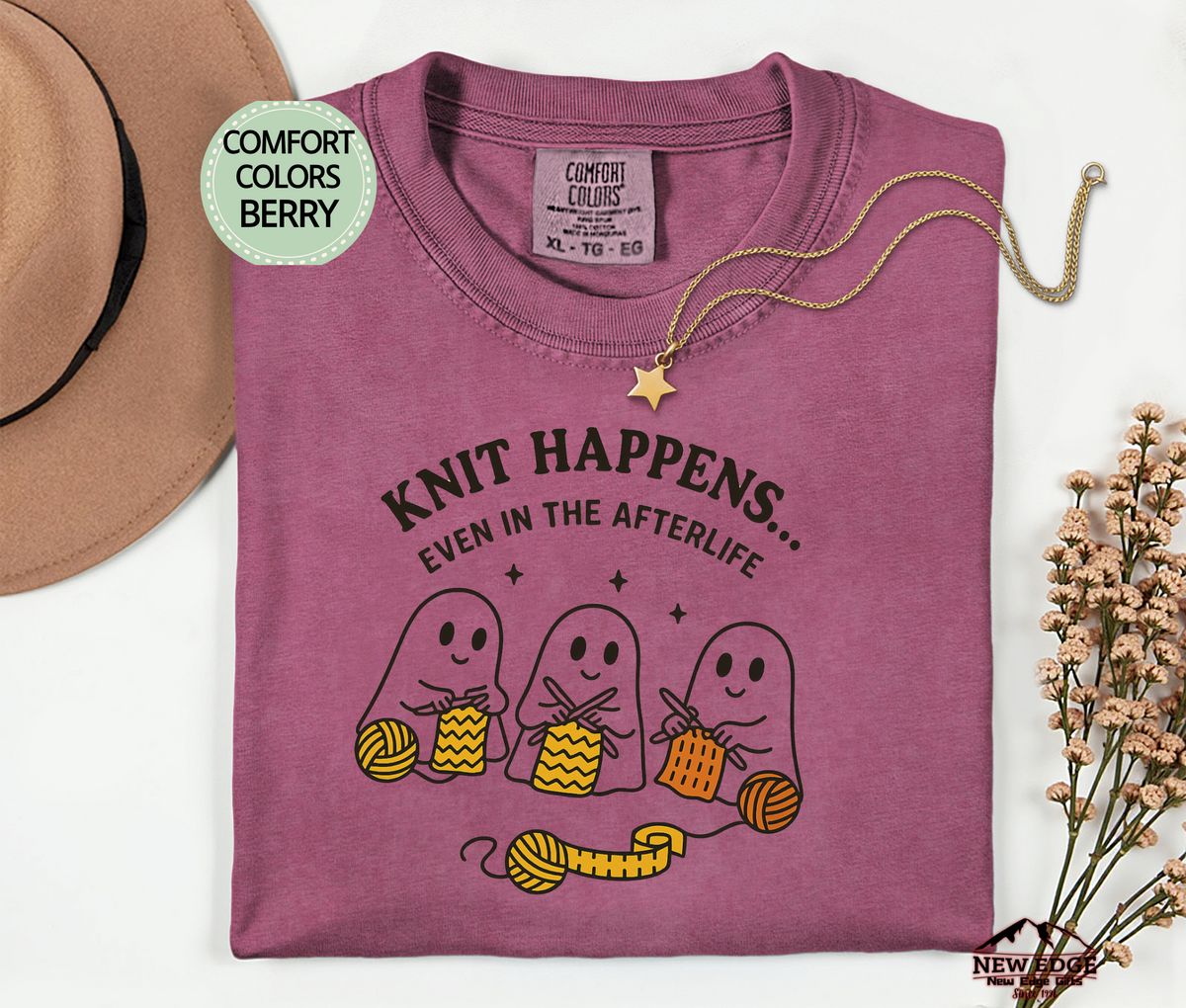 Knit Happens Even in the Afterlife | Funny Ghost Knitting T-Shirt