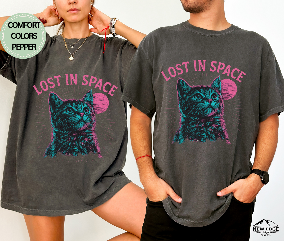 Lost in Space Retro Cat T-Shirt | Unisex Cosmic Graphic Tee