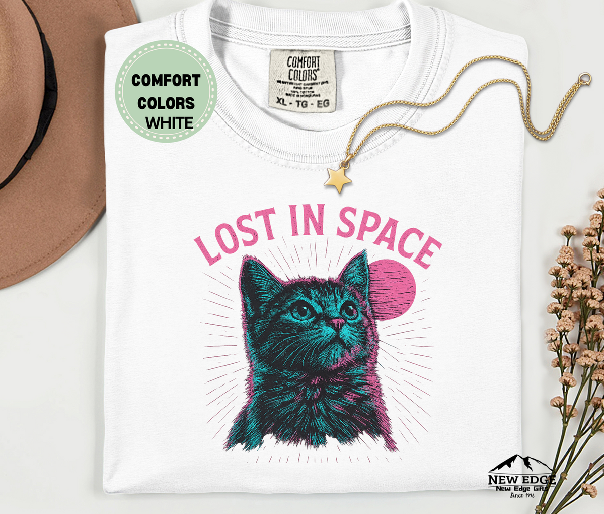 Lost in Space Retro Cat T-Shirt | Unisex Cosmic Graphic Tee