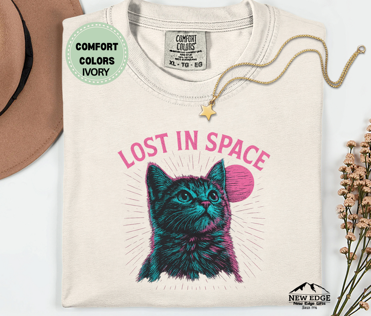 Lost in Space Retro Cat T-Shirt | Unisex Cosmic Graphic Tee