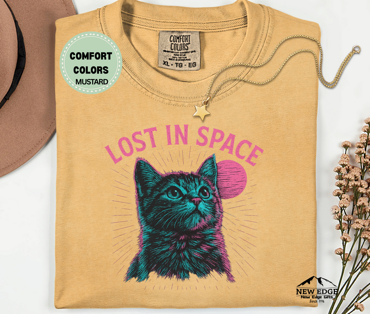 Lost in Space Retro Cat T-Shirt | Unisex Cosmic Graphic Tee