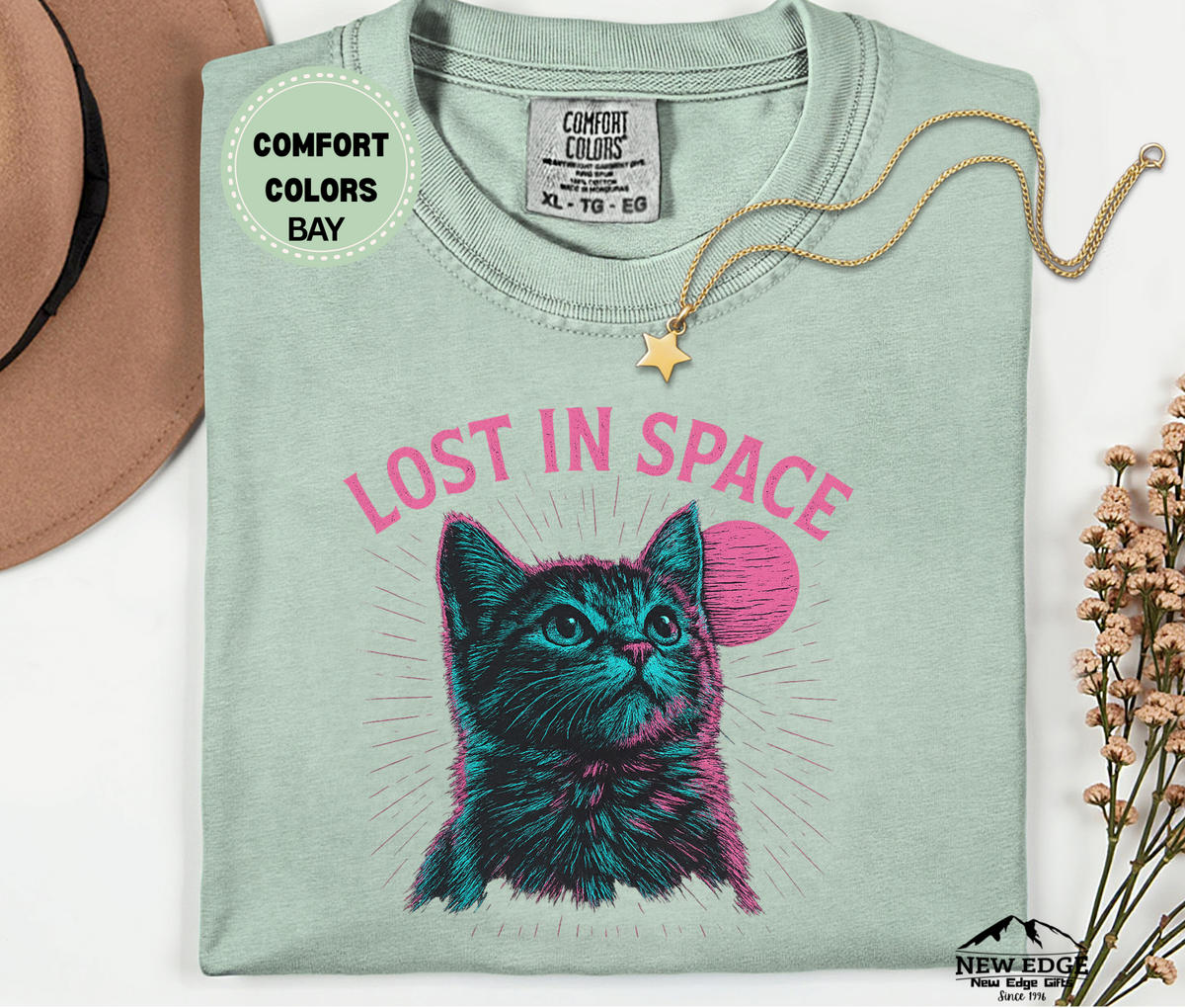 Lost in Space Retro Cat T-Shirt | Unisex Cosmic Graphic Tee