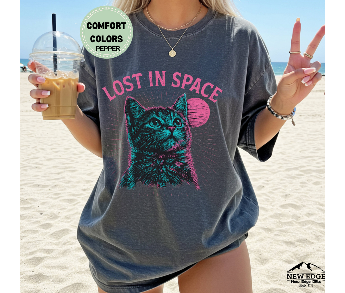 Lost in Space Retro Cat T-Shirt | Unisex Cosmic Graphic Tee