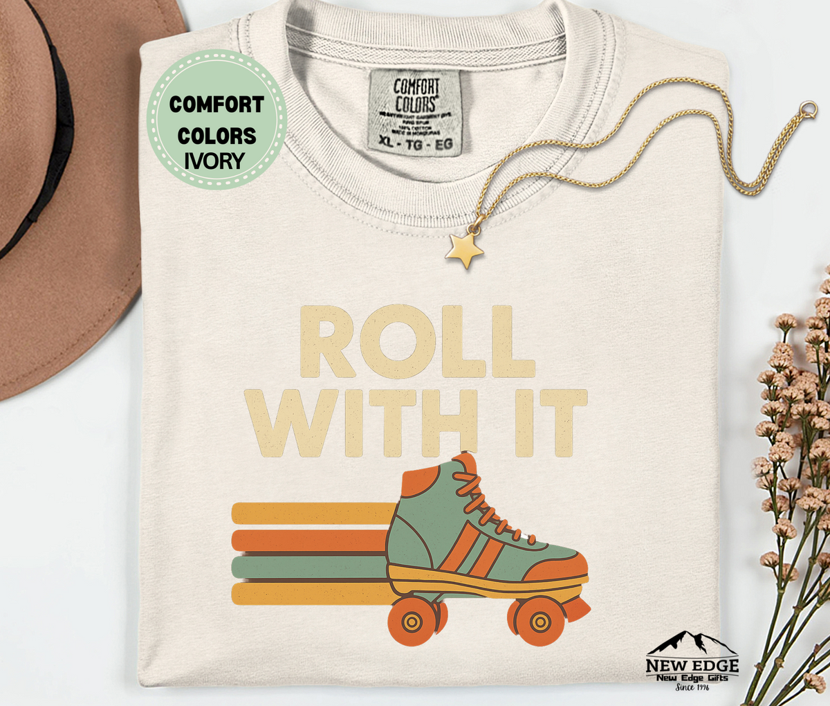 Roll With It T-Shirt | Vintage Roller Skating Retro Unisex Tee
