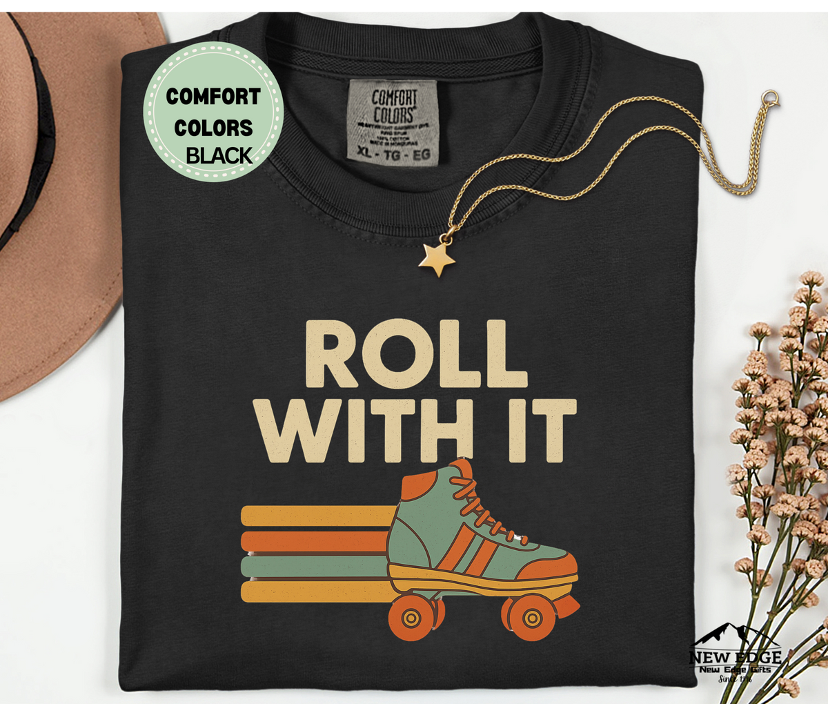 Roll With It T-Shirt | Vintage Roller Skating Retro Unisex Tee