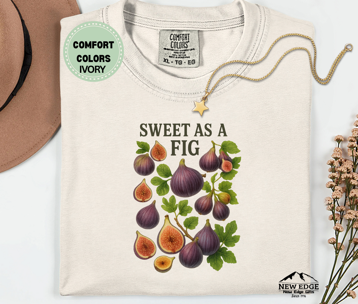 Sweet As A Fig T-Shirt | Cute Fruit Pun Graphic Unisex Tee
