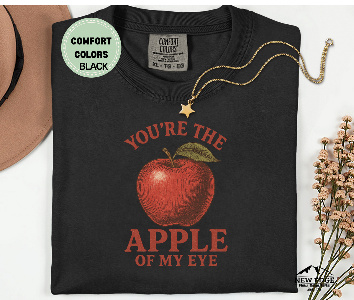 You’re the Apple of My Eye T-Shirt | Cute Fruit Pun Couples Shirt | Funny Romantic Unisex Graphic Tee