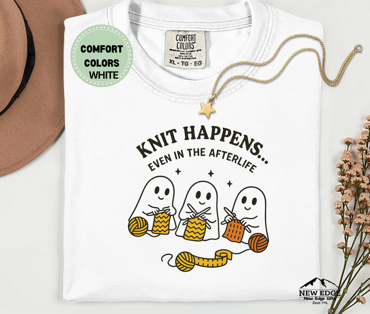 Knit Happens Even in the Afterlife | Funny Ghost Knitting T-Shirt
