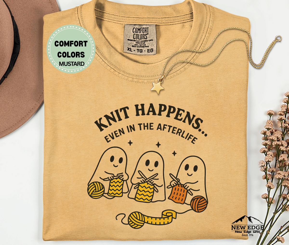 Knit Happens Even in the Afterlife | Funny Ghost Knitting T-Shirt
