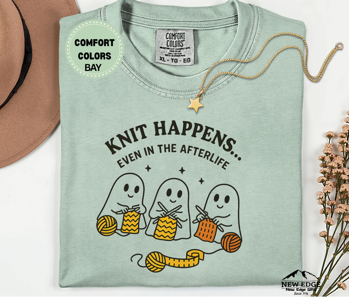 Knit Happens Even in the Afterlife | Funny Ghost Knitting T-Shirt