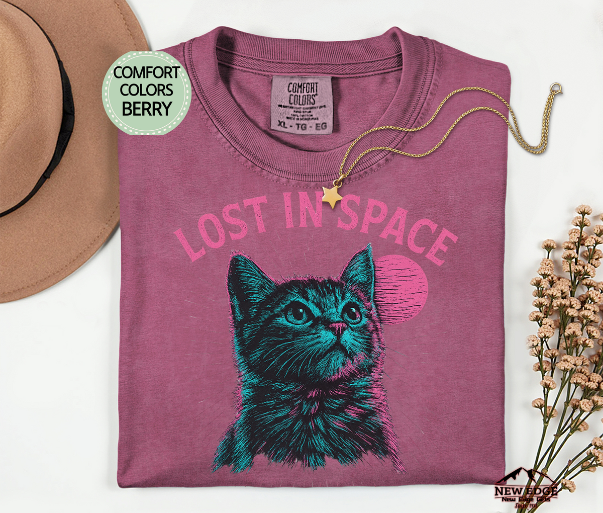 Lost in Space Retro Cat T-Shirt | Unisex Cosmic Graphic Tee