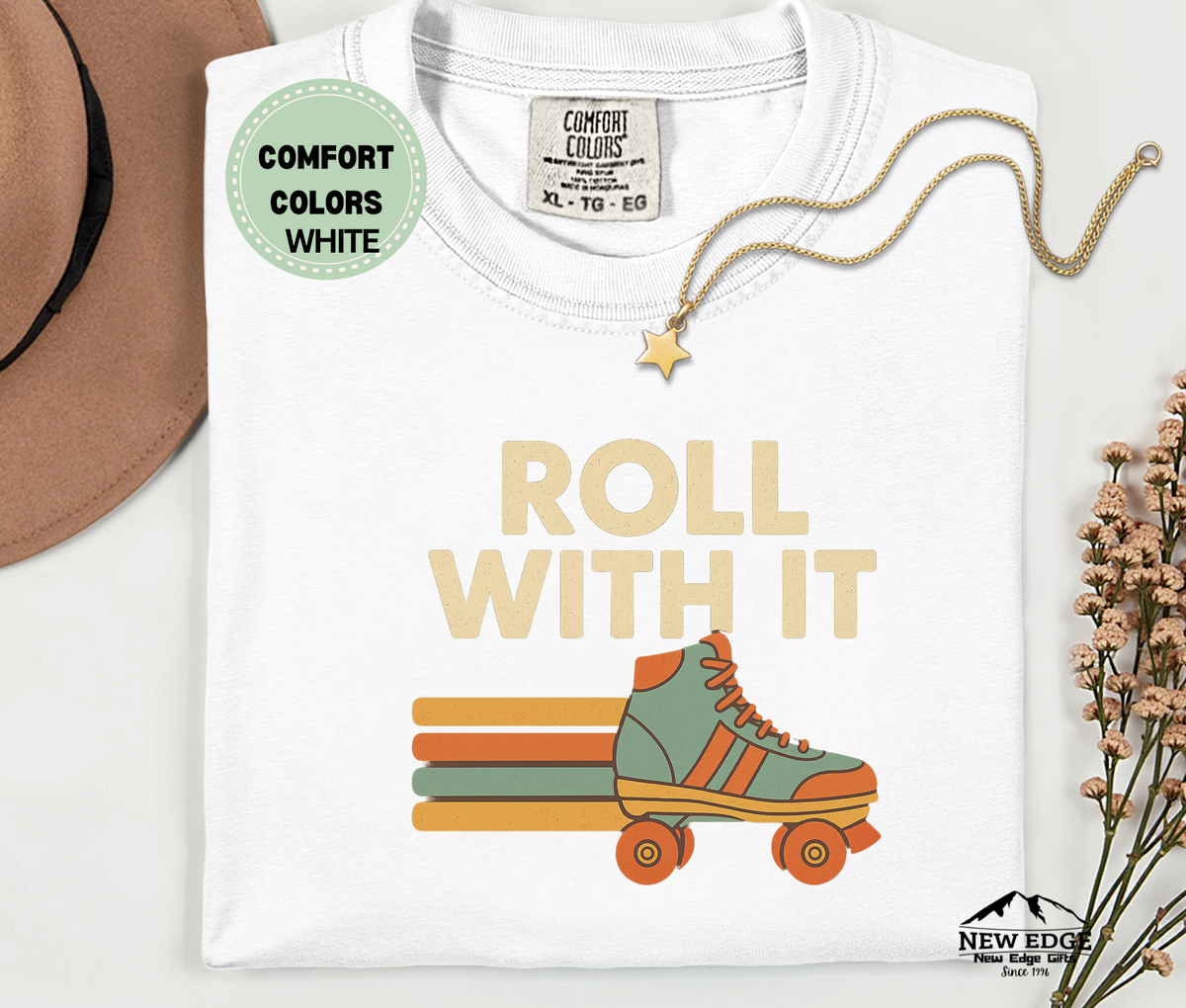 Roll With It T-Shirt | Vintage Roller Skating Retro Unisex Tee