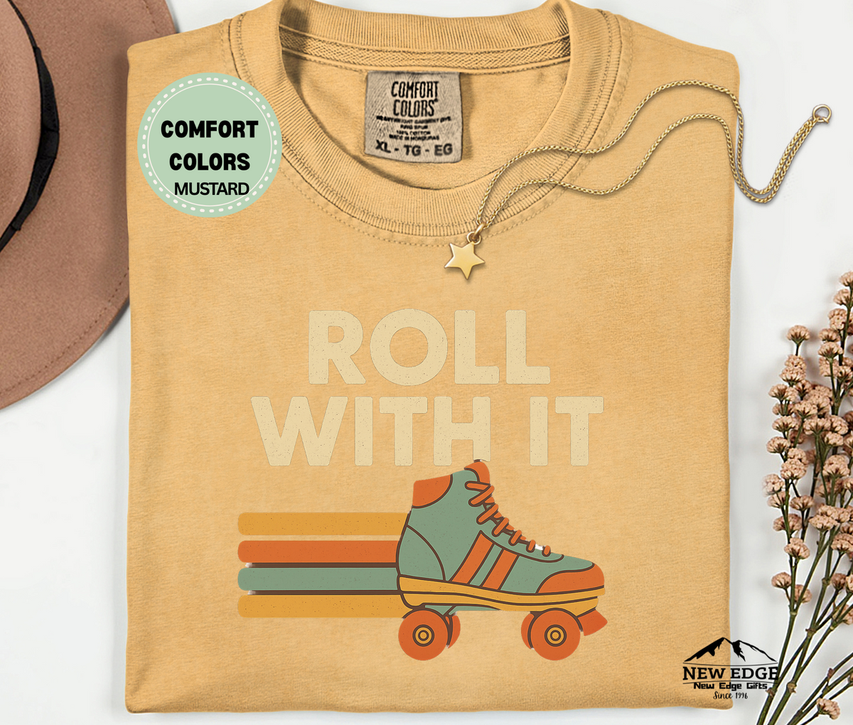 Roll With It T-Shirt | Vintage Roller Skating Retro Unisex Tee