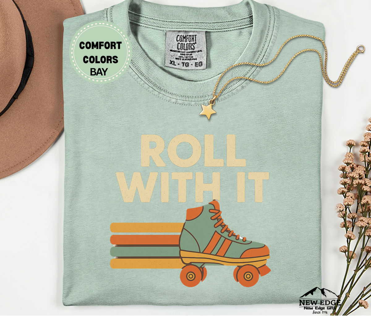 Roll With It T-Shirt | Vintage Roller Skating Retro Unisex Tee