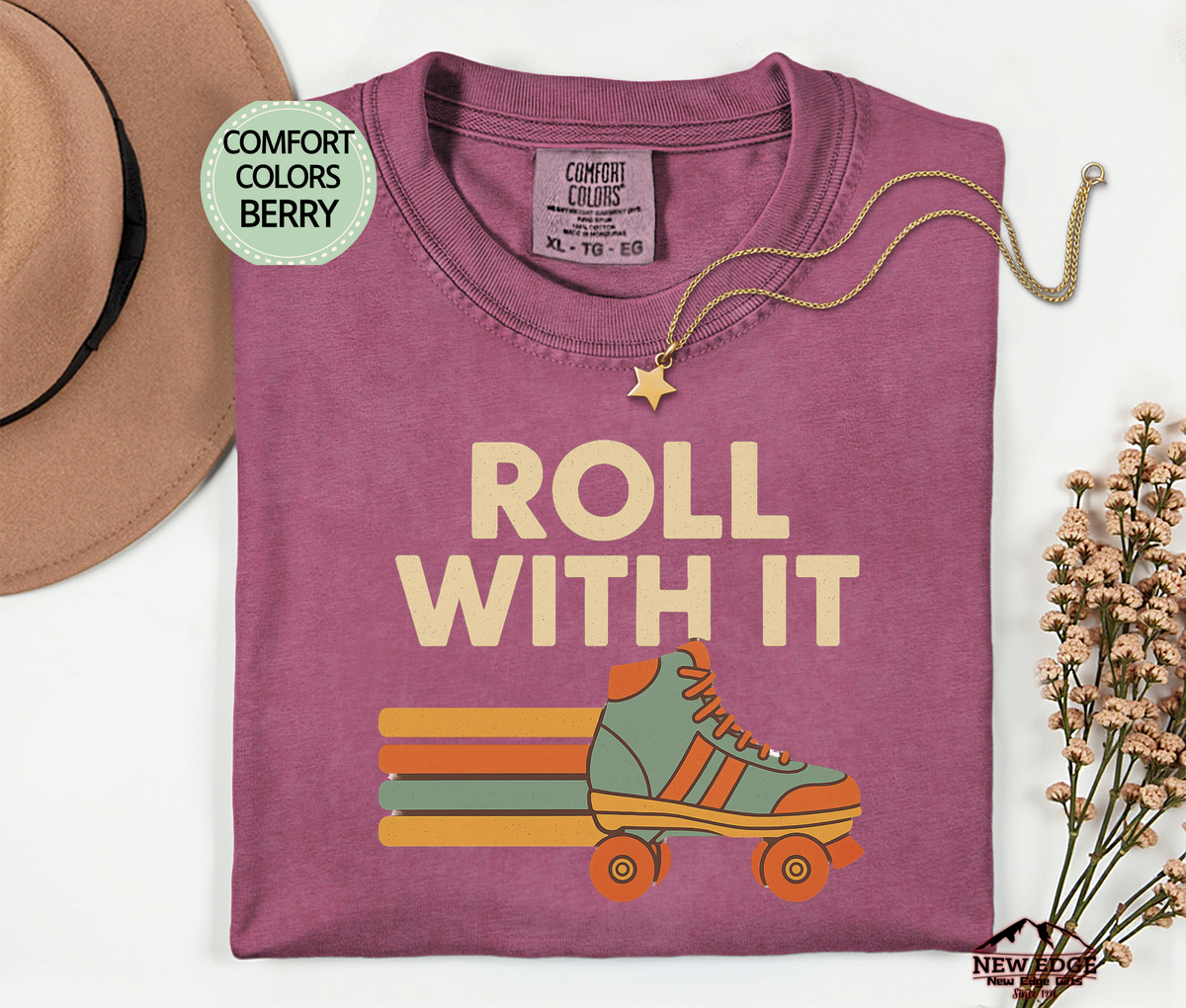 Roll With It T-Shirt | Vintage Roller Skating Retro Unisex Tee