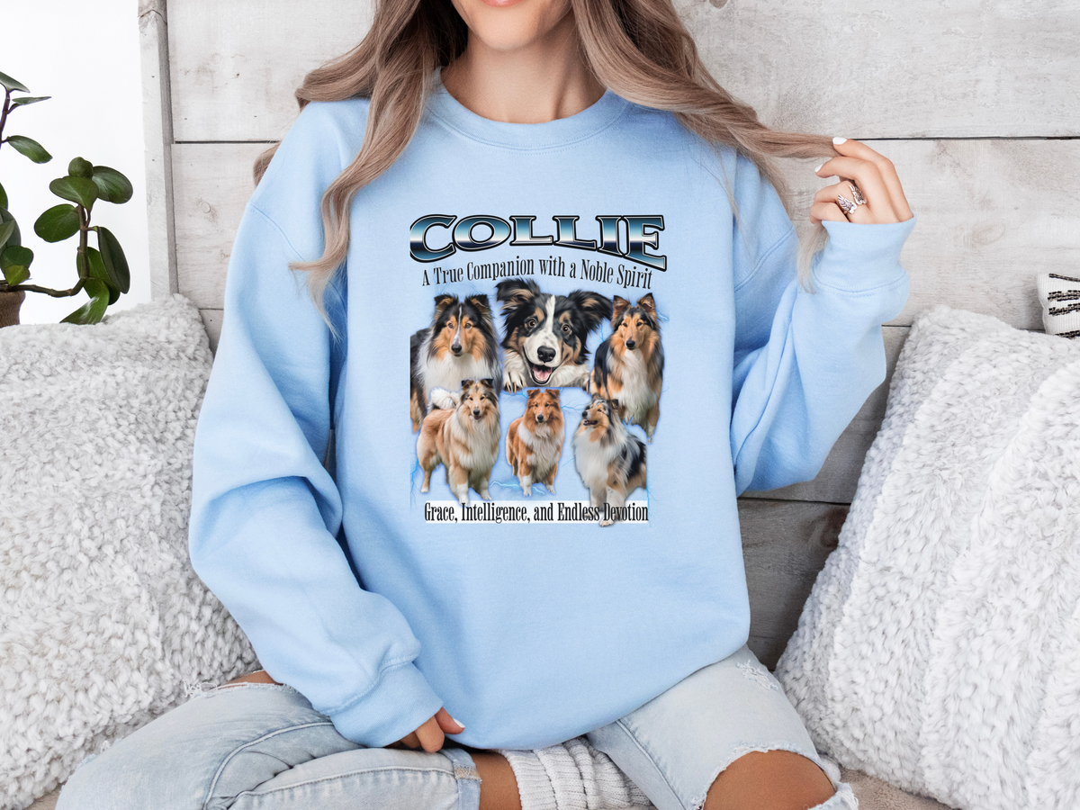Collie Bootleg Collage Sweatshirt – A True Companion with a Noble Spirit | Unisex Dog Lover Pullover