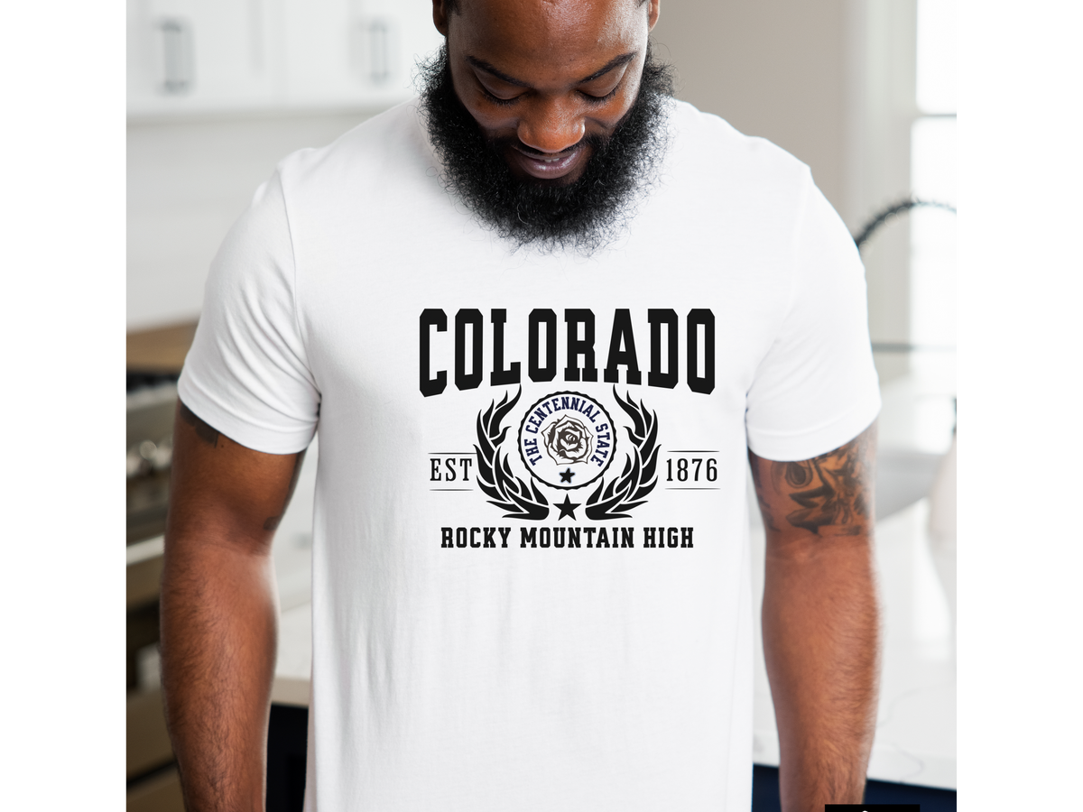 Colorado Unisex Collegiate State T Shirt Vintage College Style Colorado Graphic Tee Rocky Mountain State Pride Shirt