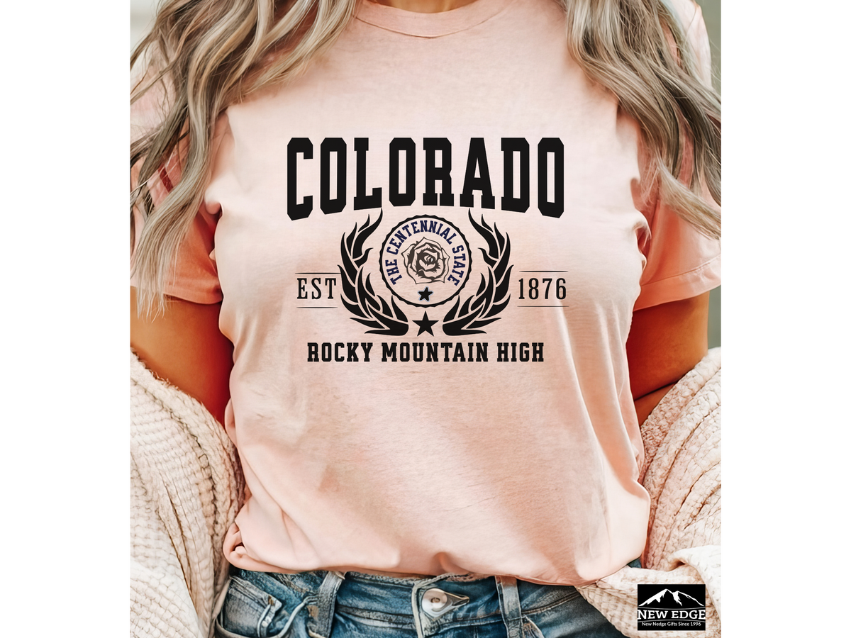 Colorado Unisex Collegiate State T Shirt Vintage College Style Colorado Graphic Tee Rocky Mountain State Pride Shirt