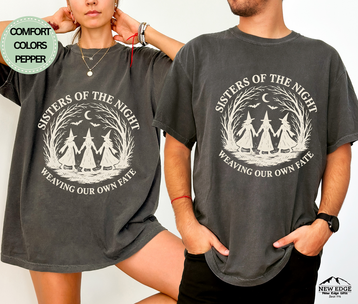 Halloween Comfort Colors "Sisters of the Night Weaving Our Own Fate" Unisex T-Shirt