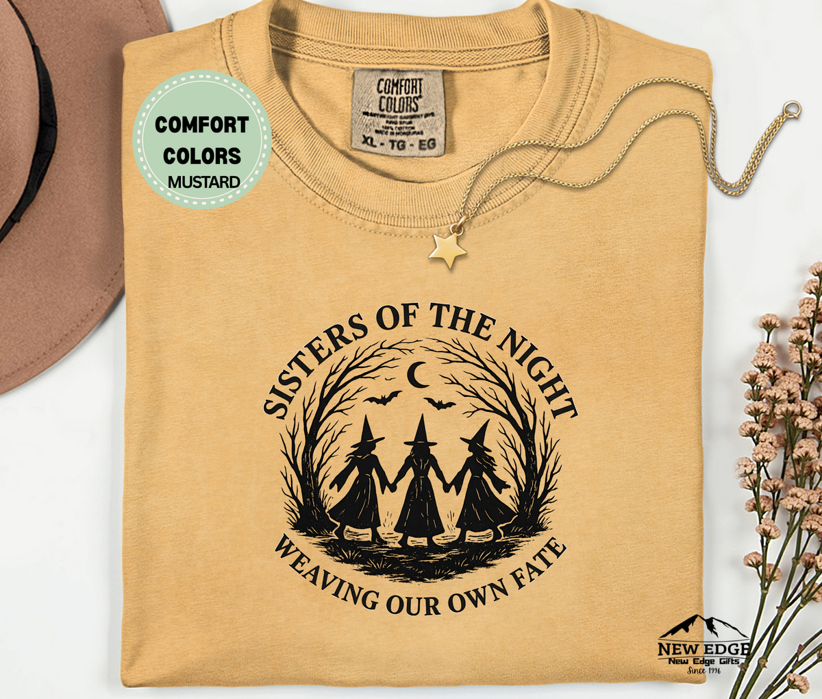 Halloween Comfort Colors "Sisters of the Night Weaving Our Own Fate" Unisex T-Shirt