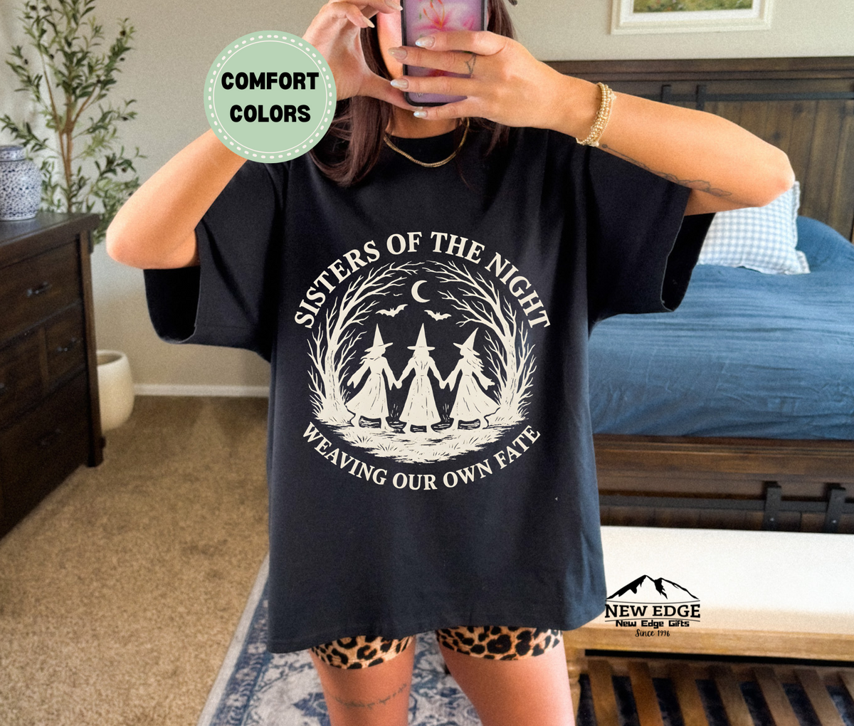 Halloween Comfort Colors "Sisters of the Night Weaving Our Own Fate" Unisex T-Shirt
