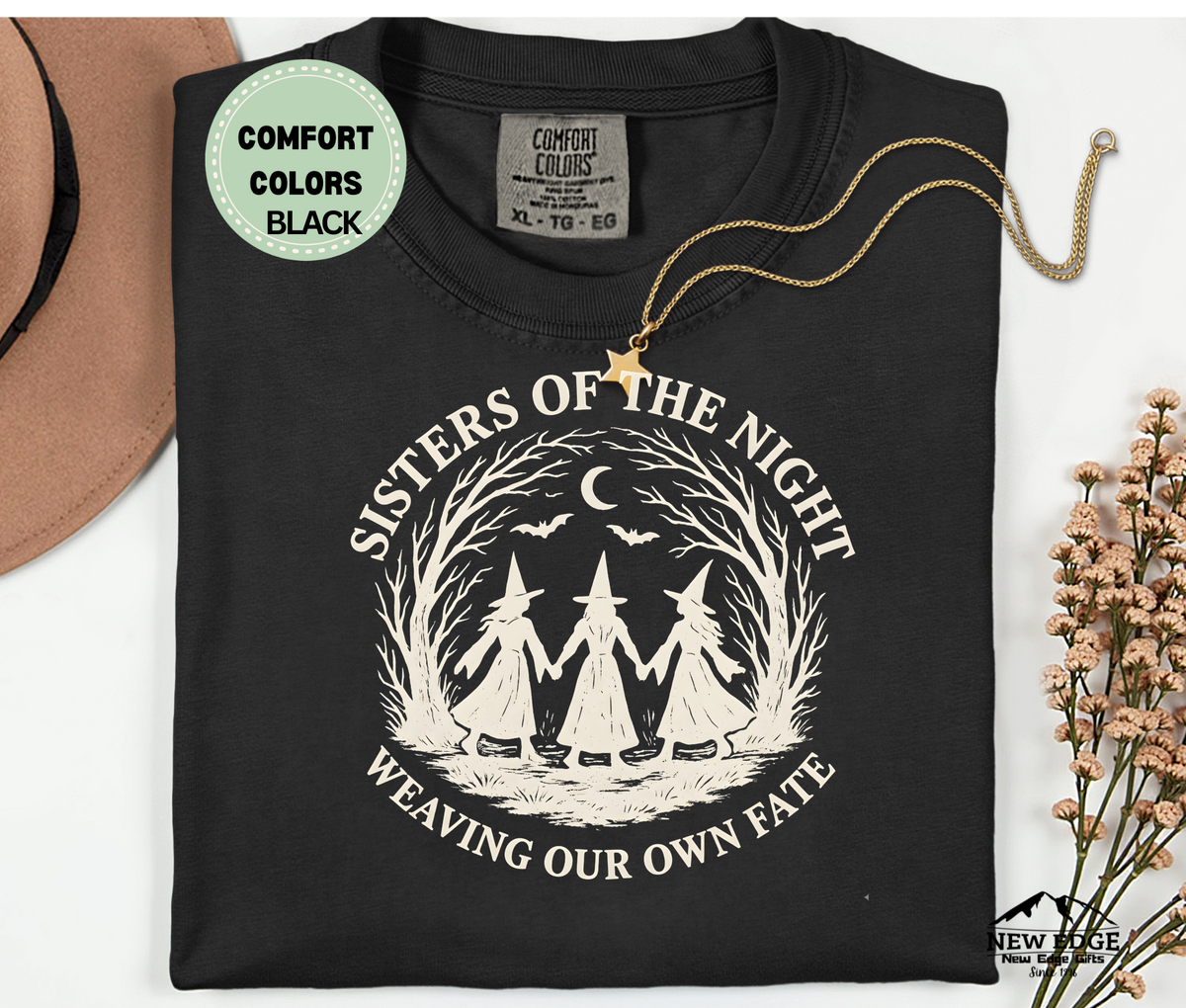 Halloween Comfort Colors "Sisters of the Night Weaving Our Own Fate" Unisex T-Shirt
