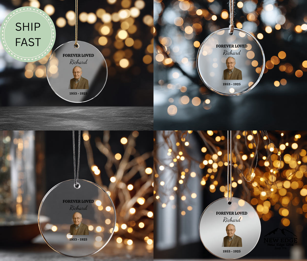 Custom Photo Memorial Acrylic Ornament Plaque – Personalized Remembrance Keepsake Gift for Loved Ones