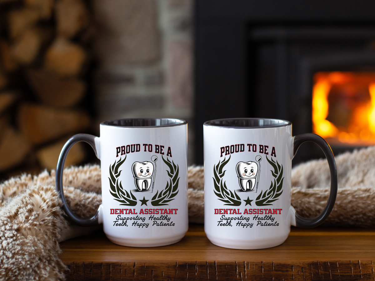 PROUD TO BE A DENTAL ASSISTANT Accent Coffee Mug – “Supporting Healthy Teeth, Happy Smiles” – Appreciation Gift by New Edge Gifts and Novelties