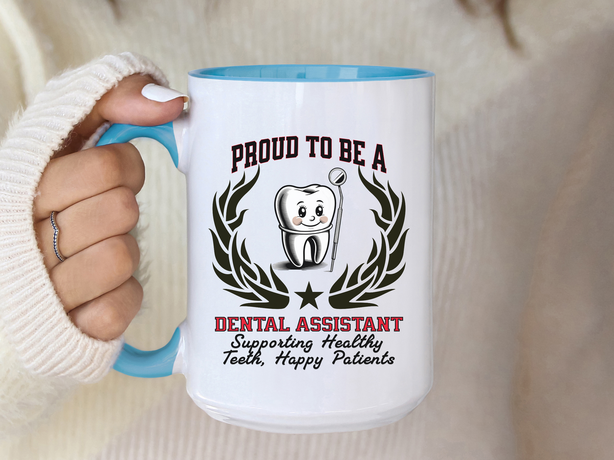 PROUD TO BE A DENTAL ASSISTANT Accent Coffee Mug – “Supporting Healthy Teeth, Happy Smiles” – Appreciation Gift by New Edge Gifts and Novelties