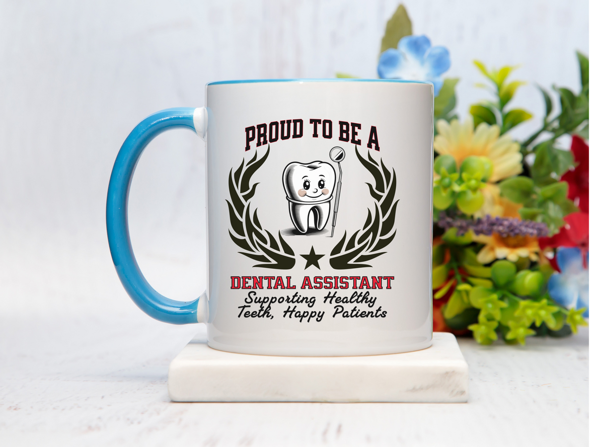 PROUD TO BE A DENTAL ASSISTANT Accent Coffee Mug – “Supporting Healthy Teeth, Happy Smiles” – Appreciation Gift by New Edge Gifts and Novelties