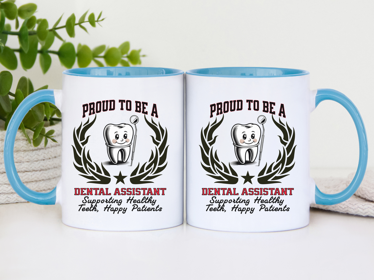 PROUD TO BE A DENTAL ASSISTANT Accent Coffee Mug – “Supporting Healthy Teeth, Happy Smiles” – Appreciation Gift by New Edge Gifts and Novelties