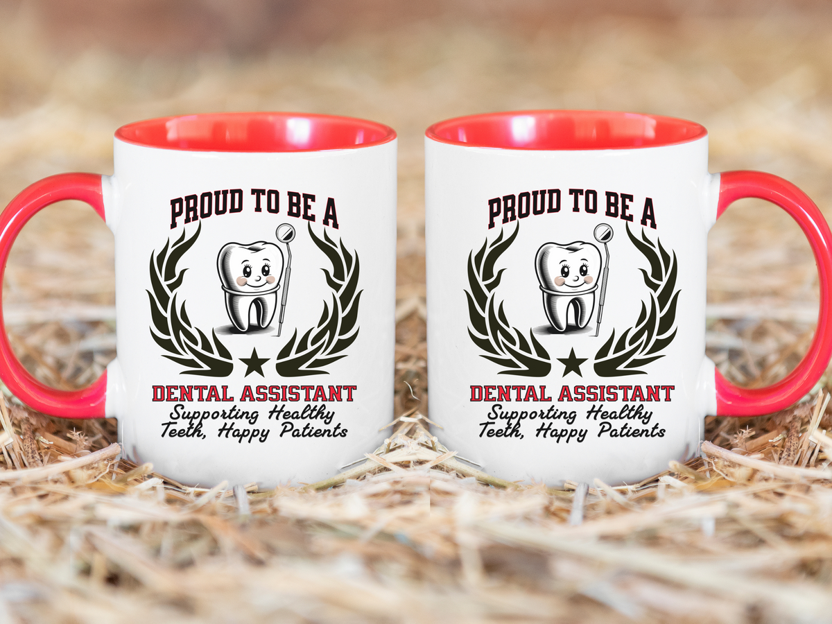 PROUD TO BE A DENTAL ASSISTANT Accent Coffee Mug – “Supporting Healthy Teeth, Happy Smiles” – Appreciation Gift by New Edge Gifts and Novelties