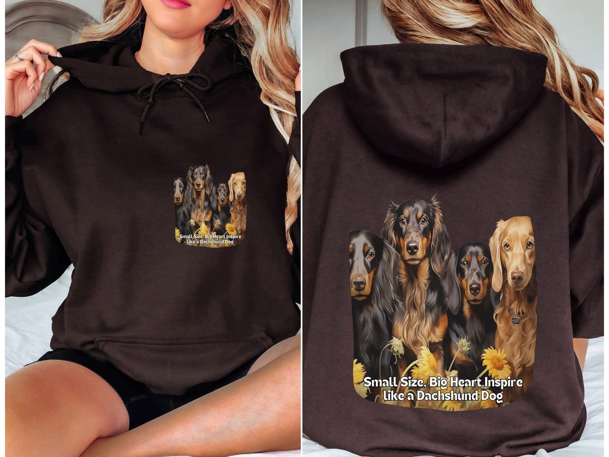 Dachshund & Sunflower Unisex Hoodie – Small Paws, Big Impact! Inspire Like a Wiener Dog