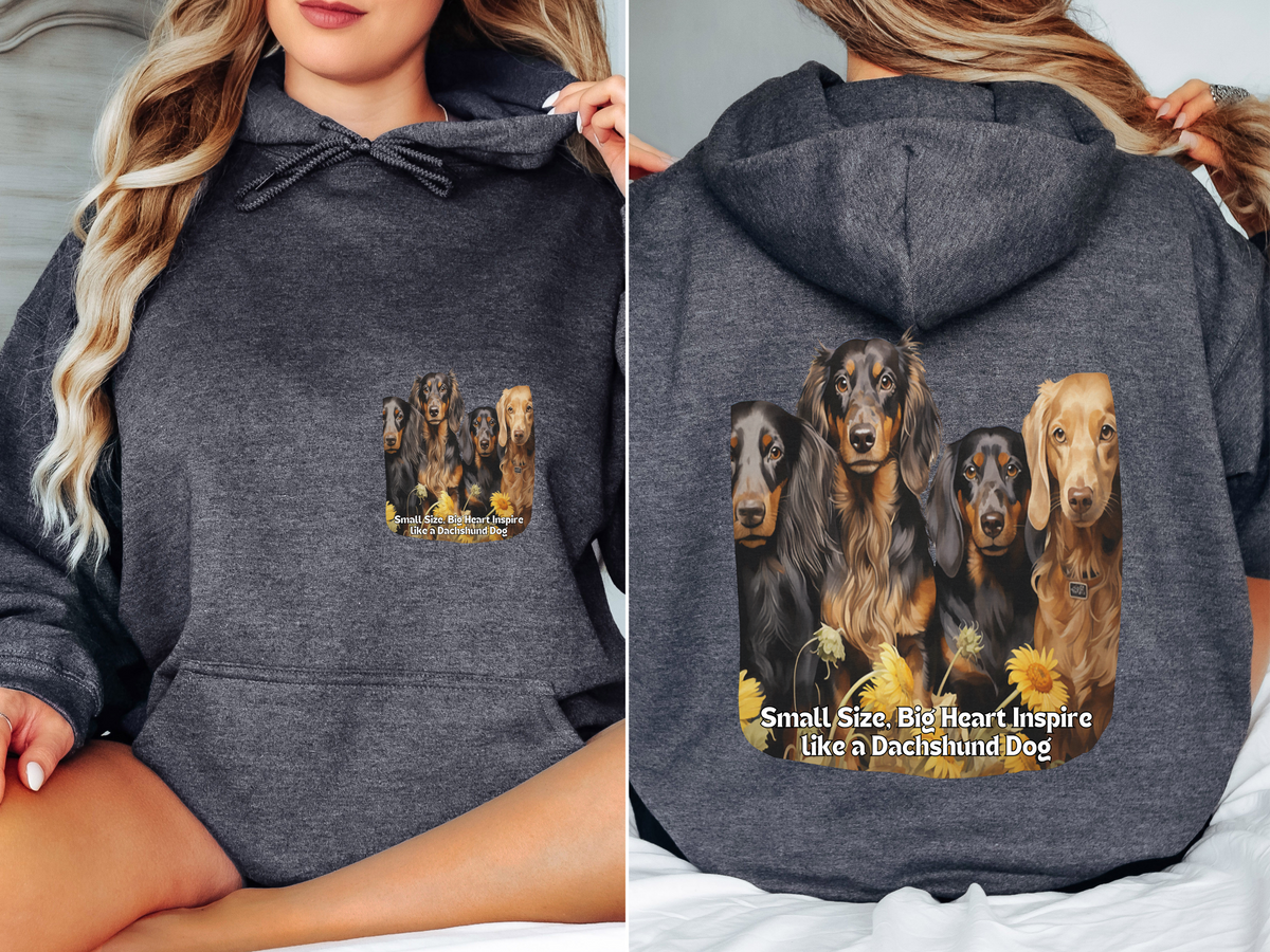 Dachshund & Sunflower Unisex Hoodie – Small Paws, Big Impact! Inspire Like a Wiener Dog