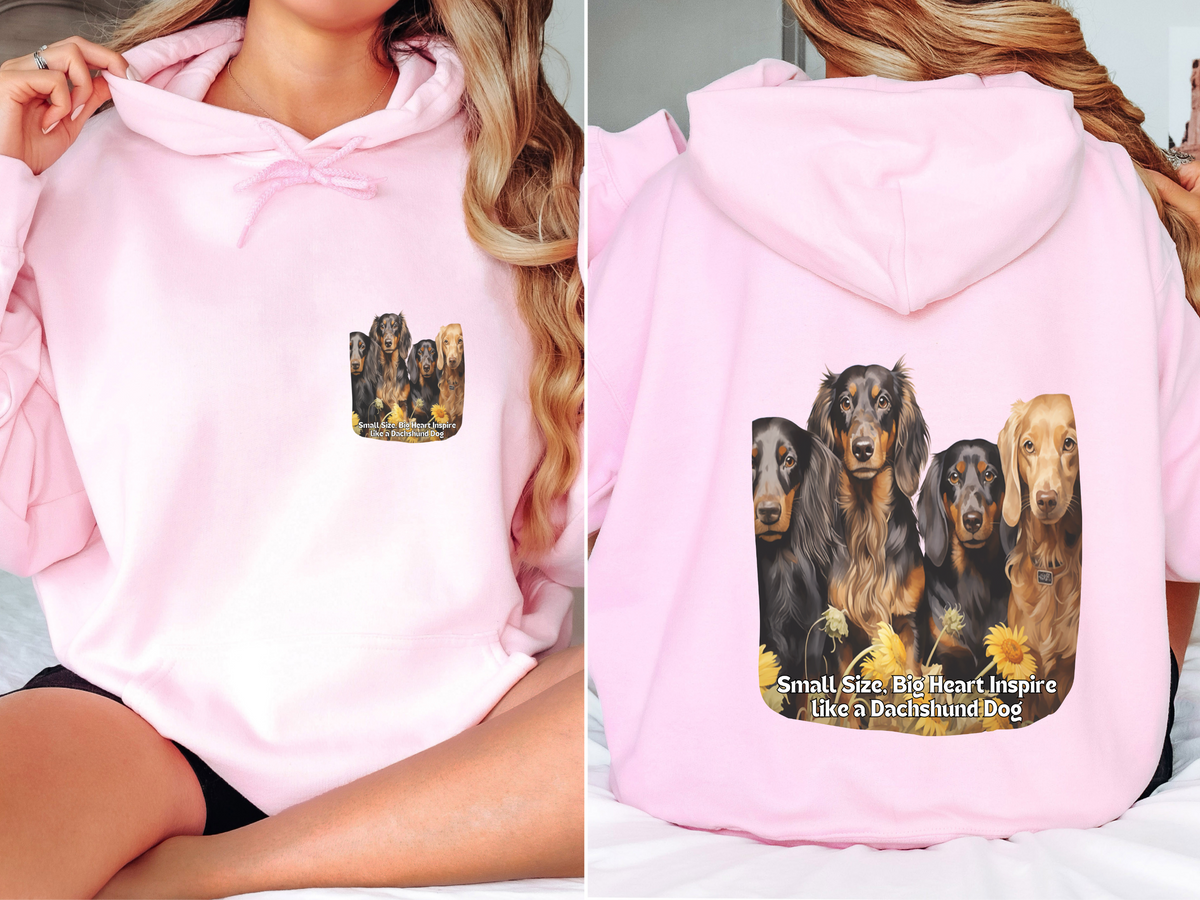 Dachshund & Sunflower Unisex Hoodie – Small Paws, Big Impact! Inspire Like a Wiener Dog