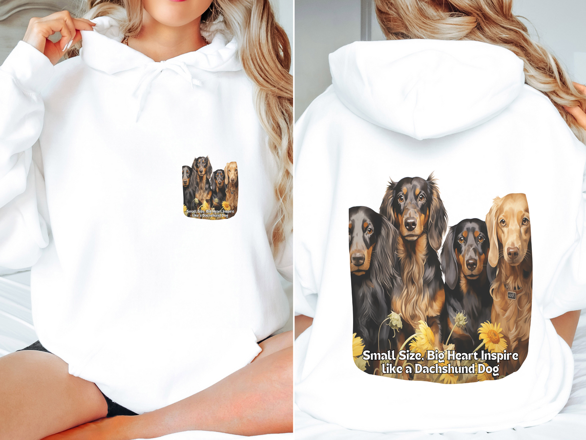 Dachshund & Sunflower Unisex Hoodie – Small Paws, Big Impact! Inspire Like a Wiener Dog