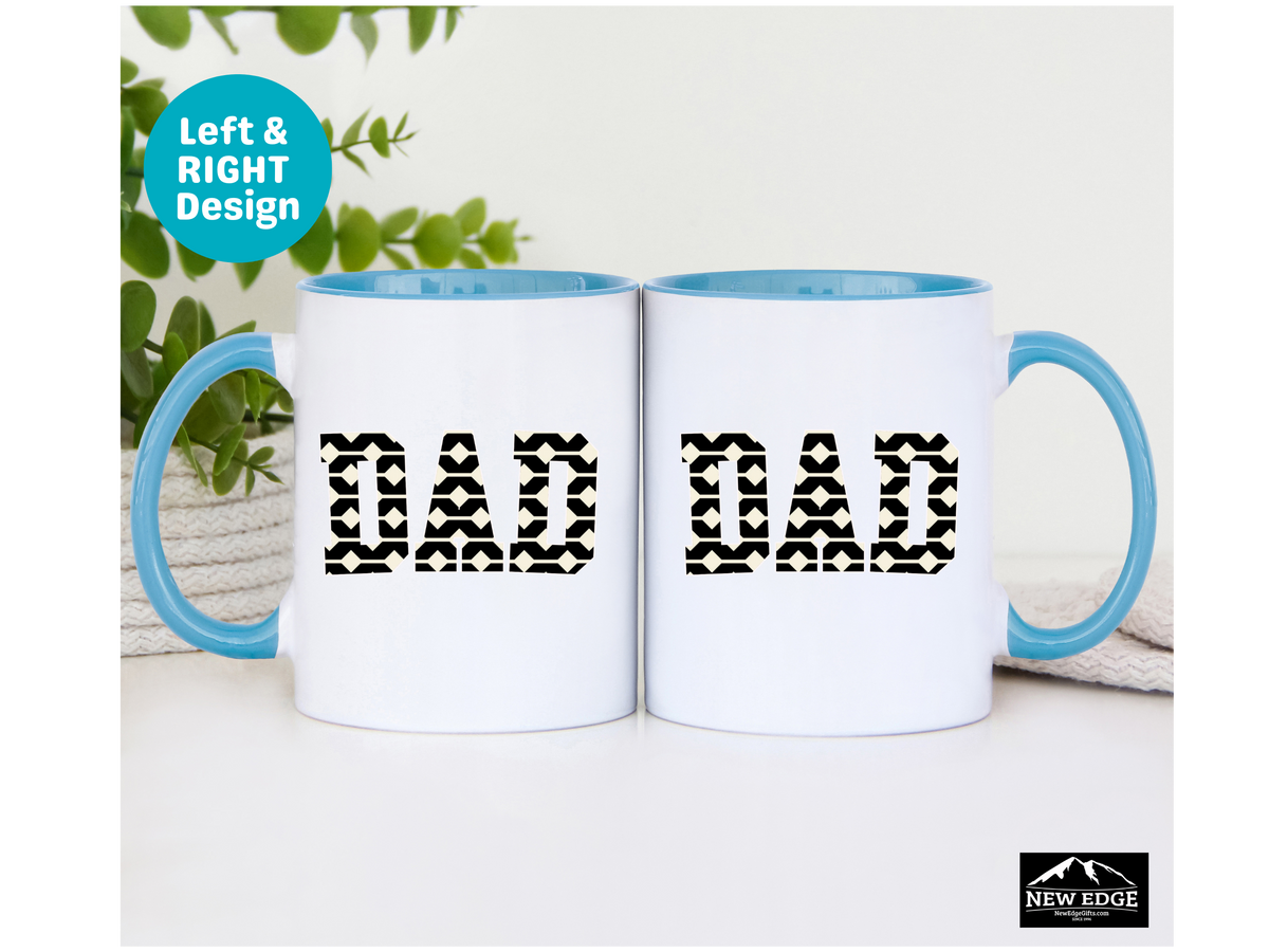 Dad Accent Mug – 11 oz & 15 oz – Black & Cream Ceramic Coffee Cup – Ideal Father’s Day or Everyday Gift