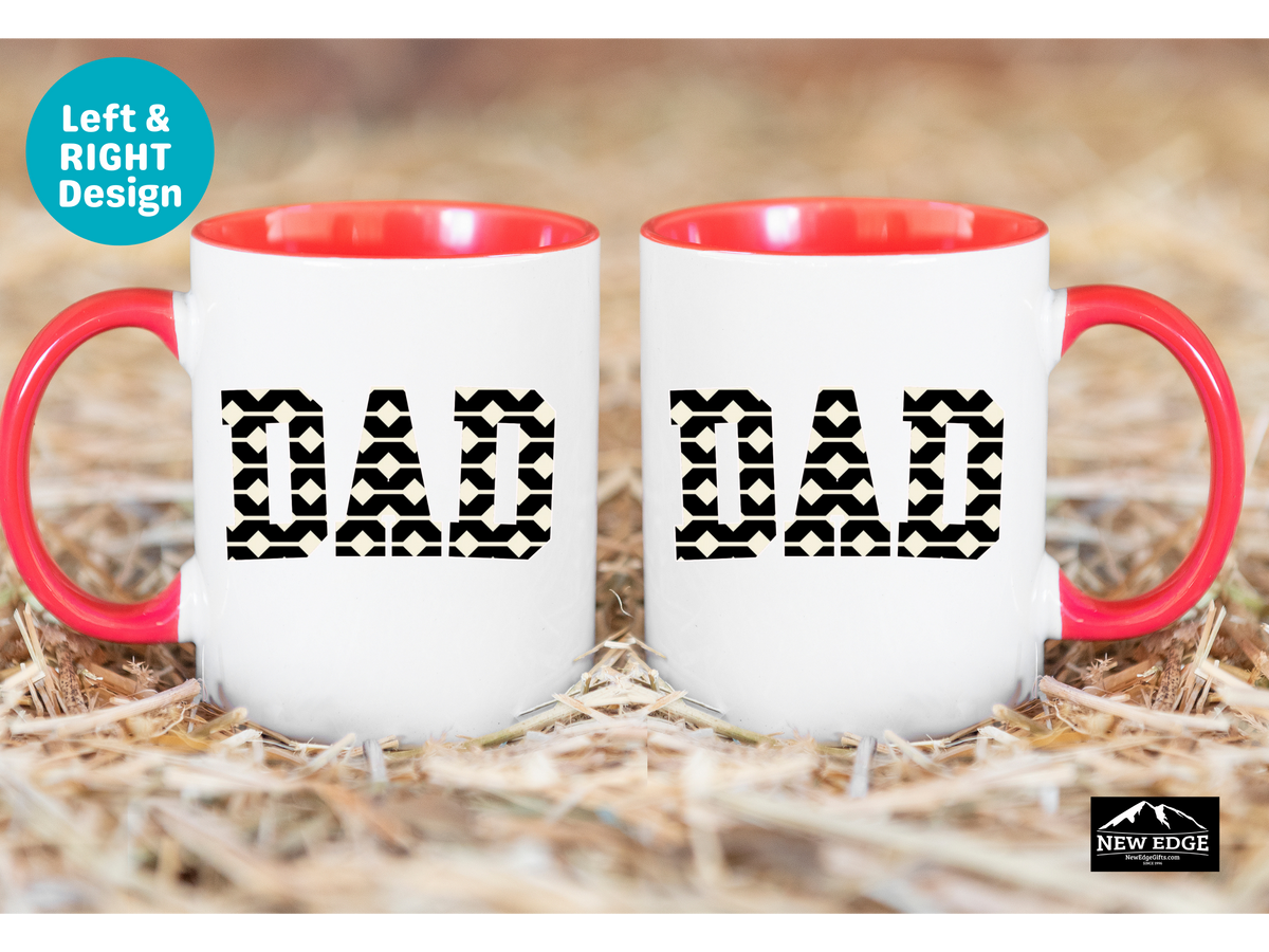 Dad Accent Mug – 11 oz & 15 oz – Black & Cream Ceramic Coffee Cup – Ideal Father’s Day or Everyday Gift