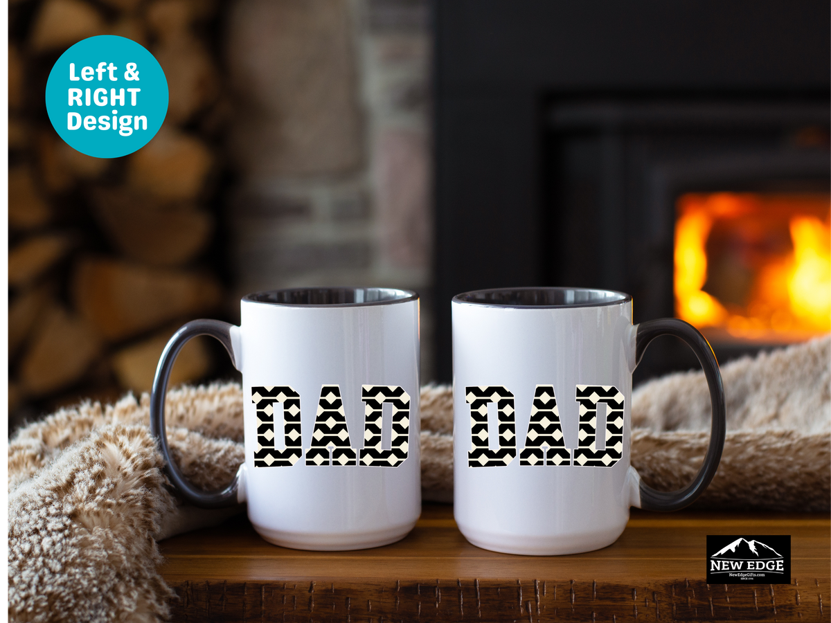 Dad Accent Mug – 11 oz & 15 oz – Black & Cream Ceramic Coffee Cup – Ideal Father’s Day or Everyday Gift
