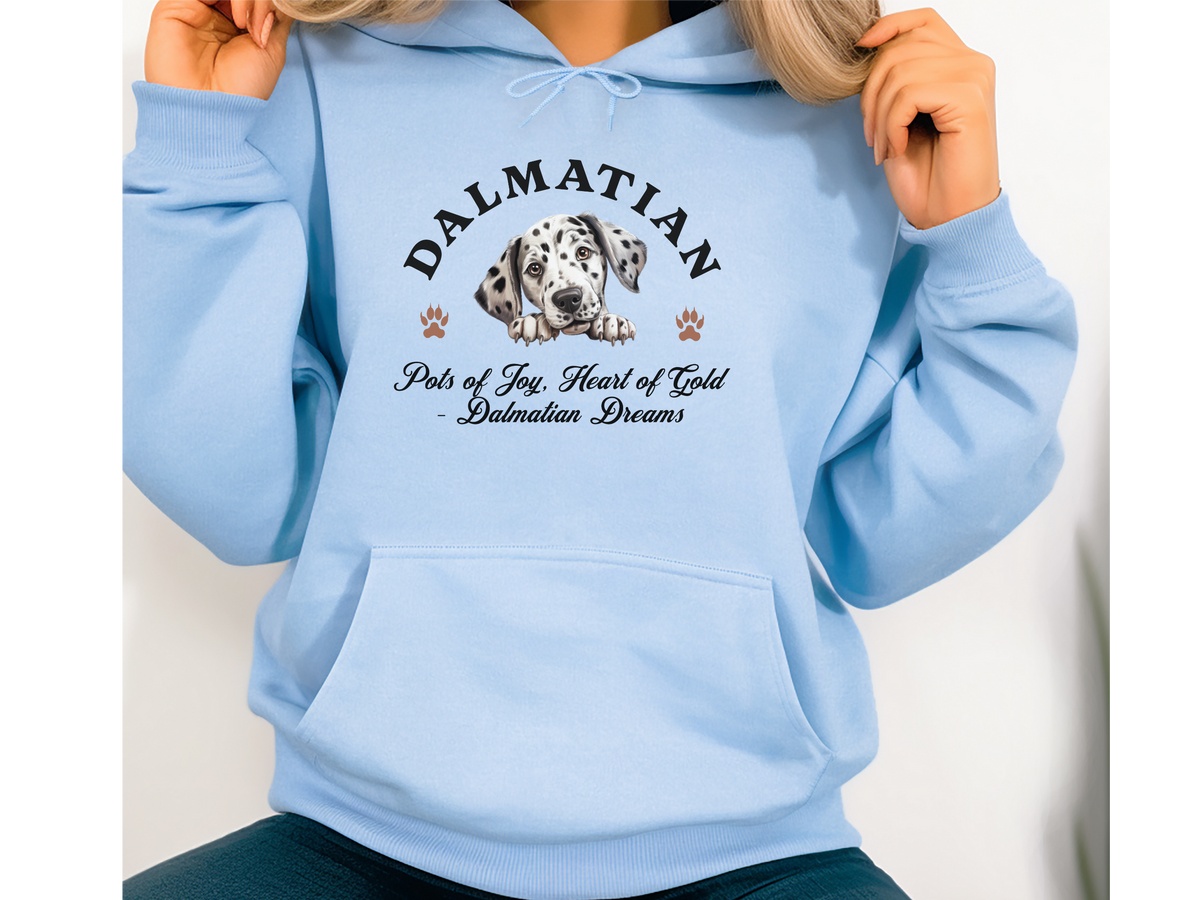 Dalmatian Dog Hoodie – "Spots of Joy, Heart of Gold – Dalmatian Dreams" | Unisex Cozy Hoodie for Playful & Loyal Pups