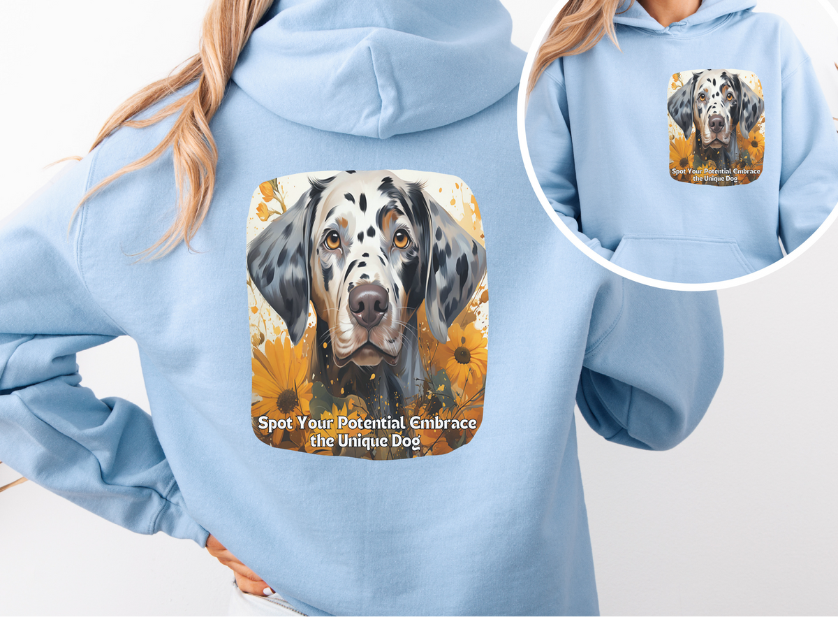 Sunflower & Dalmatian Dog Unisex Hoodie – Spot Your Potential, Embrace the Unique!